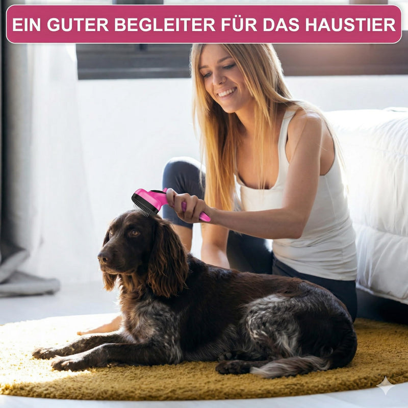 Dog Brush, Self Cleaning Slicker Dog Brush for Shedding & Grooming Short or Long Haired Cats, Furminator for Pets, Pink Pink - Brush