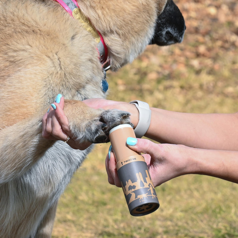 Dog Paw Street Wax and Healing Balm (2 Tubes + Cloth) - Protects Dogs Against Hot Pavement and Concrete - Pad Healer Moisturizes, Heals and Improves Elasticity - Natural - Lick-Safe - USA - PawsPlanet Australia