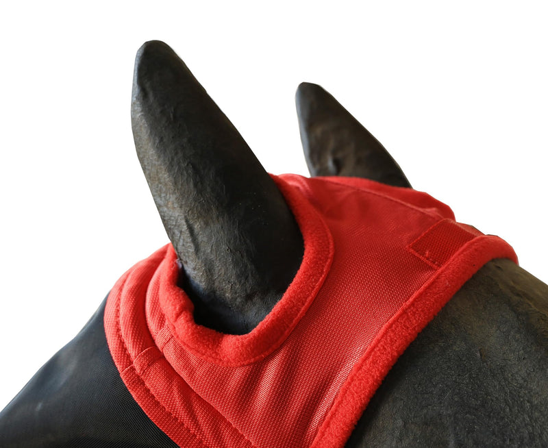 T TEKE Fine Mesh Horse Fly Mask w/Ears & Nose, UV Blocking 3D Eye Visor with Extra Fleece Cushioned Forehead, Protection from Insect Pests Full Green - PawsPlanet Australia