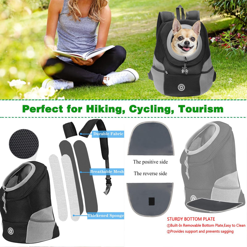 Pet Carrier Backpack for Small Dogs Cats Breathable Dog Backpack Carrier Black Dog Travel Back Pack Hands-Free Pet Backpack Carrier for Travelling Camping Hiking Cycling Outdoor Medium - PawsPlanet Australia
