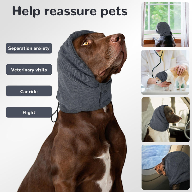 PUMYPOREITY Upgraded Dog Ear Muffs Noise Protection, Dog Ear Covers for Bath, Thunderstorms, Dog Headband for Anxiety Relief, Dog Hematoma Ear Wrap, Dog Ear Protection for Swimming, Grey, S Small - PawsPlanet Australia