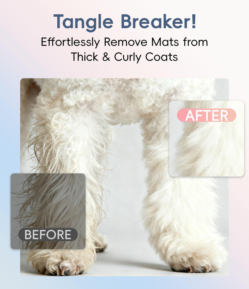 Fenice Peak Premium Dog Slicker Brush for Thick Fur, Ultra-Long 0.98" Pins, 135° Memory Soft Pins, Comfortable Non-Slip Handle, Ideal for Goldendoodle, Poodle & Labradoodle, Pink - PawsPlanet Australia