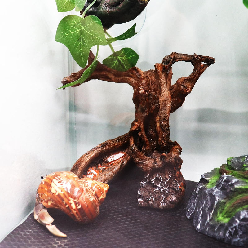 Hermit Crab Climbing Toy, Aquarium Betta Fish Hideout Caves, Resin Tree Trunk Ornament, Tank or Aquarium Decorations, Climbing and Hide Toy for Reptile Lizard Newt Hermit Crab - PawsPlanet Australia