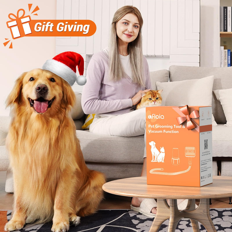 Afloia Dog Brush Vacuum Attachment - Pet Grooming Tool for Dogs & Cats (Vacuum Not Included), Compatible with 1-1.5" Round Port Vacuums (Dyson,Bissell,Eureka,Dirt Devil), with Extension Hose M 3.0 - PawsPlanet Australia