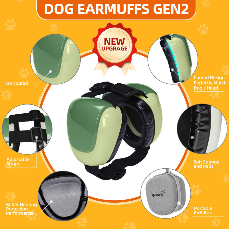 derYEP Dog Earmuffs GEN2 For Hearing Protection 30dB NRR ear muffs noise protection (Small, Nocturne Grey) Small