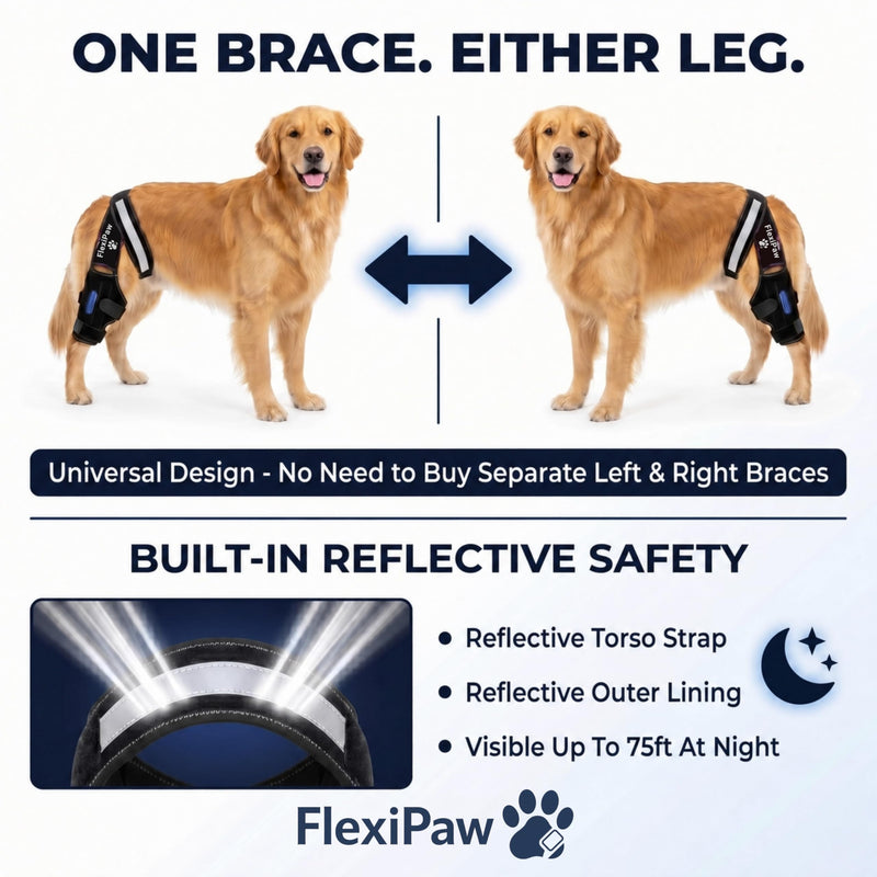 Dog Knee Brace – Rear Leg Support with Freezable Gel Pack, Removable Stabilizer Rods, Reflective Straps, for ACL/CCL Injury, Arthritis & Post-Surgery Recovery (Large)