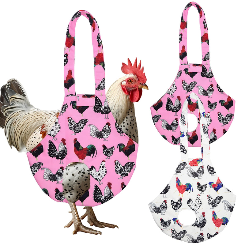 2 Pack Chicken Holder Bag – Chicken Carrier Sling with Handle, Catching Hand Bag for Hen Rooster Poultry Transport, Chicken Medic Bag for Traveling, Hiking, Driving (White+Pink(2Pcs)) White+Pink(2Pcs) - PawsPlanet Australia