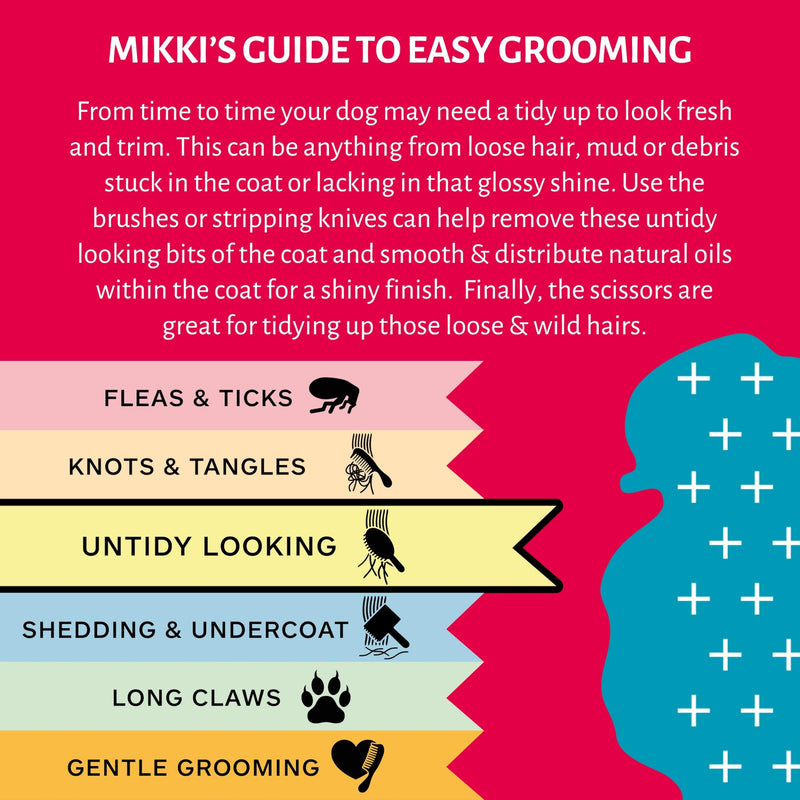Mikki Dog, Cat Dual Slicker Brush Remove Knot, Tangle -2 sided -Nylon and Ball Pin for Small-Med Pets - PawsPlanet Australia