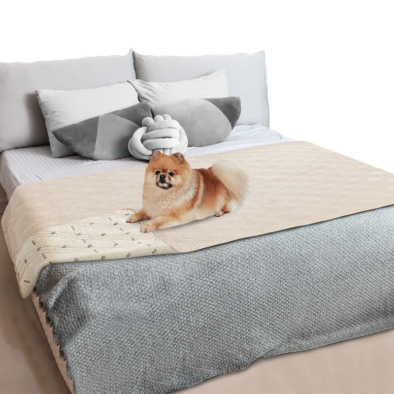 PetAmi Waterproof Couch Cover for Dogs, Reversible Furniture Cover Sofa Protector for Pet Cat Bed, Washable Blanket Dog Cover for Couch Seat, 52x82 Beige 52 x 82 Inches - PawsPlanet Australia