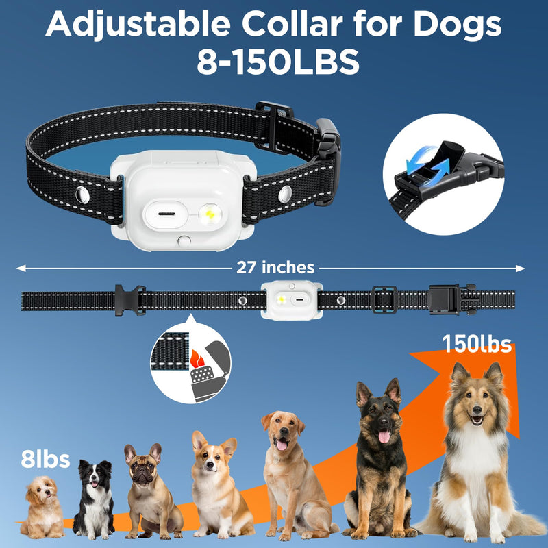 Dog Shock Collar,3300FT Dog Training Collar with Remote,IPX7 Waterproof Rechargeable Dog e-Collar with Beep,Vibration,Safe Shock,LED Light for Small,Medium,Large Dogs (8-150 lbs) - PawsPlanet Australia
