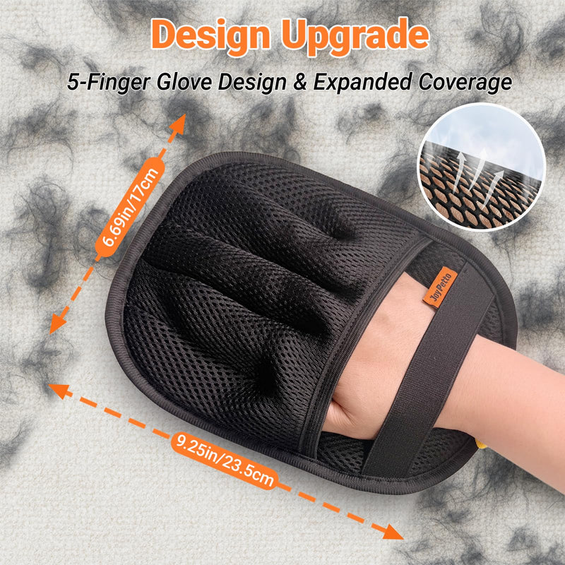 Premium Pet Hair Removal Gloves (2pcs) - Reusable Magic Brush Pet Hair Remover Tool for Laundry, Couch, Carpet, Car Seat - 5-Finger Design 2pcs - PawsPlanet Australia
