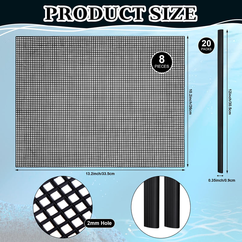 8Pcs Plastic Mesh Canvas Sheets Embroidery Aquarium Fish Tank Divider Plastic Grid Isolation Board Partition Net Pane Separator Filter Bottom Tray,20 Pcs Binding Bars Sliding Bars ,Crochet Projects - PawsPlanet Australia