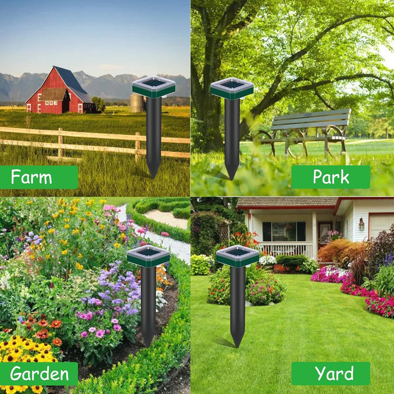 8 Pack Mole Repellent Solar Powered for Lawns Snake Repellent for Yard Gopher Trap Groundhog Vole Repellent Ultrasonic Spike Outdoor Waterproof Sonic Chipmunk Rodent Burrowing Animals Deterrent Stake - PawsPlanet Australia