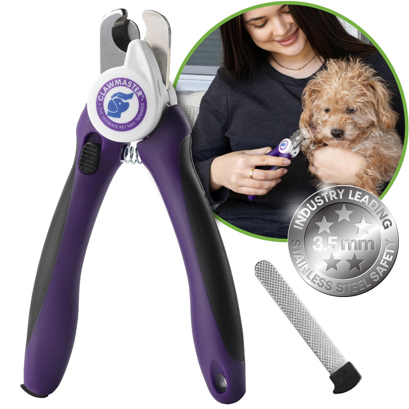Lighted Pet Nail Clippers By Claw Master - Precise Trimmer & Cutter for Dogs & Cats - Includes Safety Guard To Prevent Overcutting and 3.5mm Stainless Steel Blade & Free Nail File For Perfect Grooming - PawsPlanet Australia
