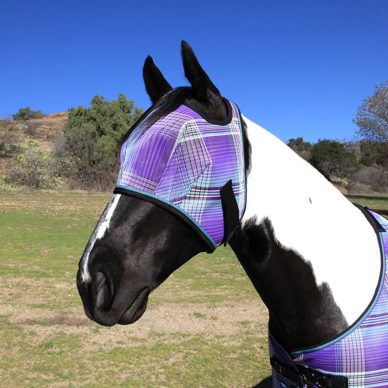 Kensington Fly Mask Web Trim Protects Horses Face and Eyes from Bites and Sun Rays While Allowing Full Visibility Ears and Forelock Able to Come Through The Mask, X-Large, Lavender Mint 2017 - Lavender Mint XL (Large Horse)