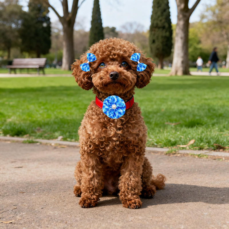 120PCS Dog Bows Plaid Bulk Include 20PCS Bowties with Adjustable Buckle 40PCS Hair Bows 60PCS Flowers and Bowties Attachments for Small Medium Cats Pets Grooming Accessories - PawsPlanet Australia
