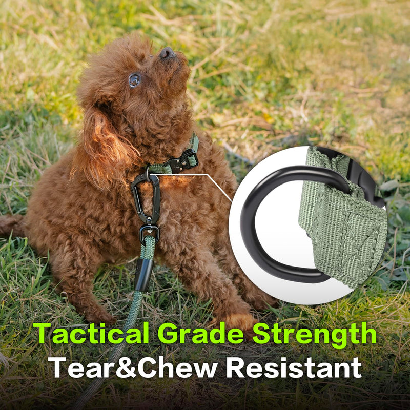 PawsPassion Reflective Dog Collars for Medium Dogs, Heavy Duty Tactical Dog Collar with Metal Buckle, Durable Pet Collar Quick Release, Reinforced Nylon No Pull Dog Collar (Evergreen, M) Evergreen - PawsPlanet Australia