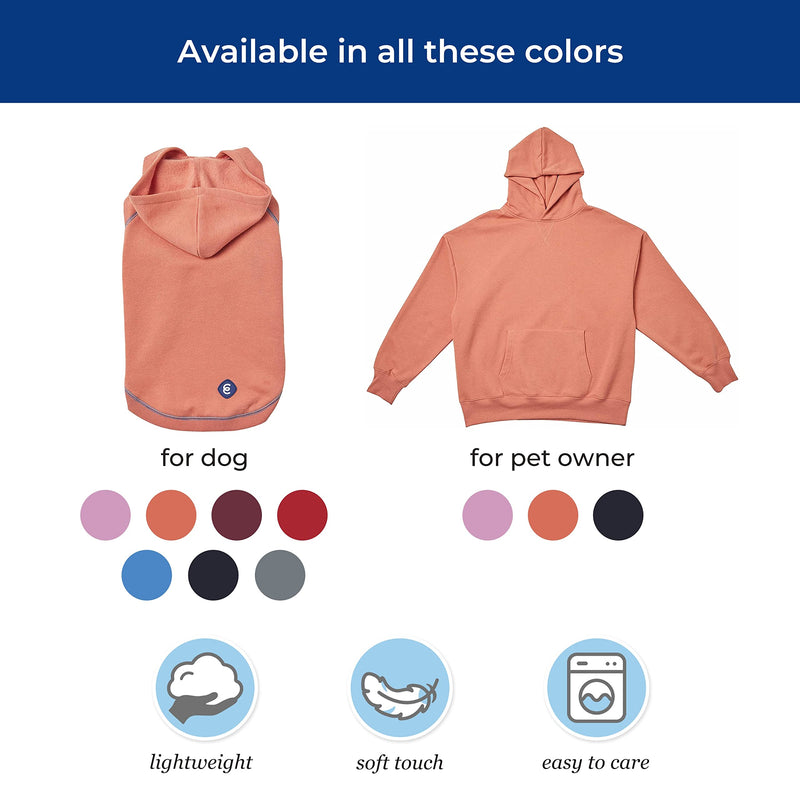 Blueberry Pet Essentials Soft & Comfy Better Basic Cotton Blend Dog Hoodie Sweatshirt in Burgundy Red, Back Length 10", Pack of 1 Jacket for Dogs 10 inch (Pack of 1) Dog Hoodie - Burgundy Red - PawsPlanet Australia