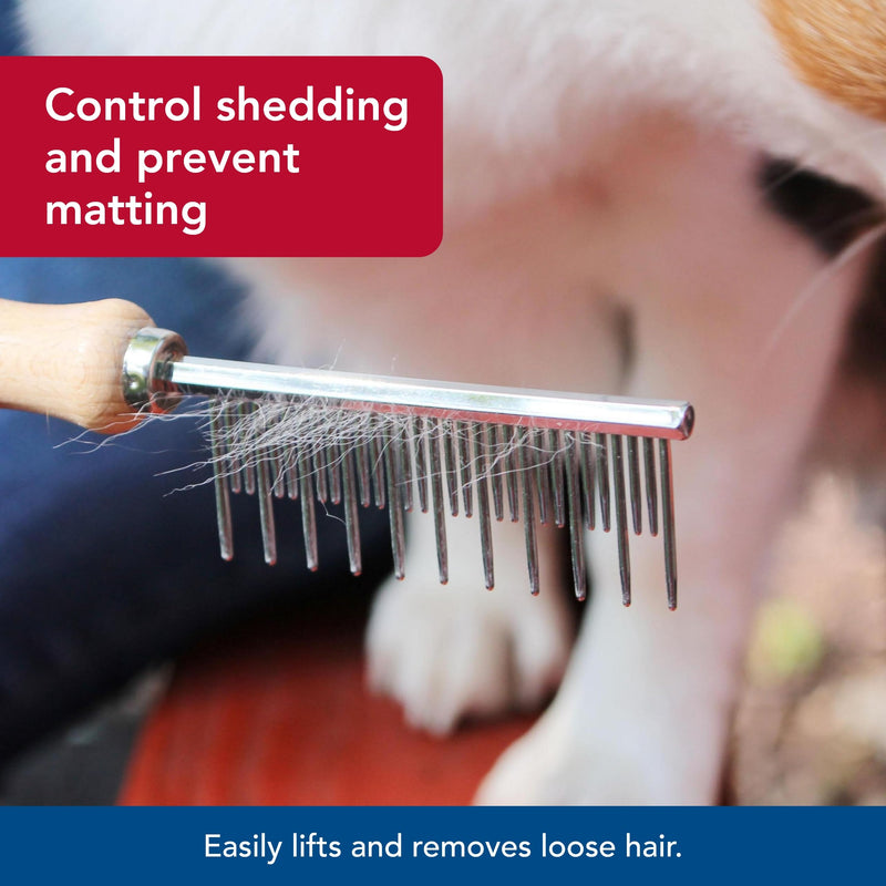 Coastal Pet Safari Dog Shedding Combs - Dog Shedding Brush for Dogs with Short and Long Hair - Different Sized Teeth for Undercoat Rake - 7" x 1.5" (Pack of 2) 7" x 1.5" (Pack of 2) - PawsPlanet Australia