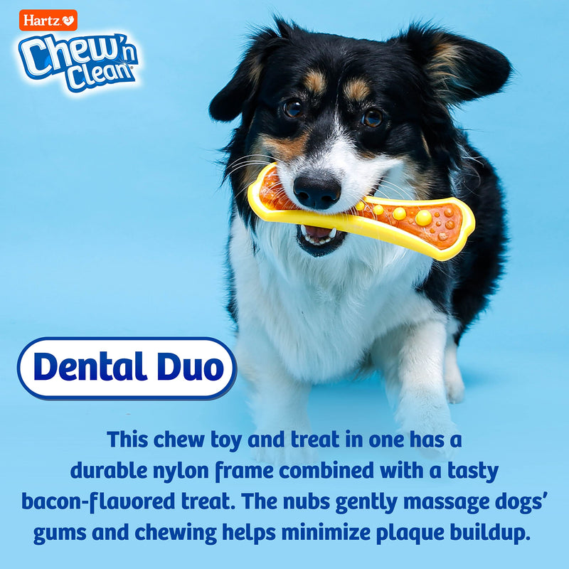 Chew 'n Clean Dental Duo Bacon Flavored Dental Dog Treat & Chew, Color Varies, XL - PawsPlanet Australia