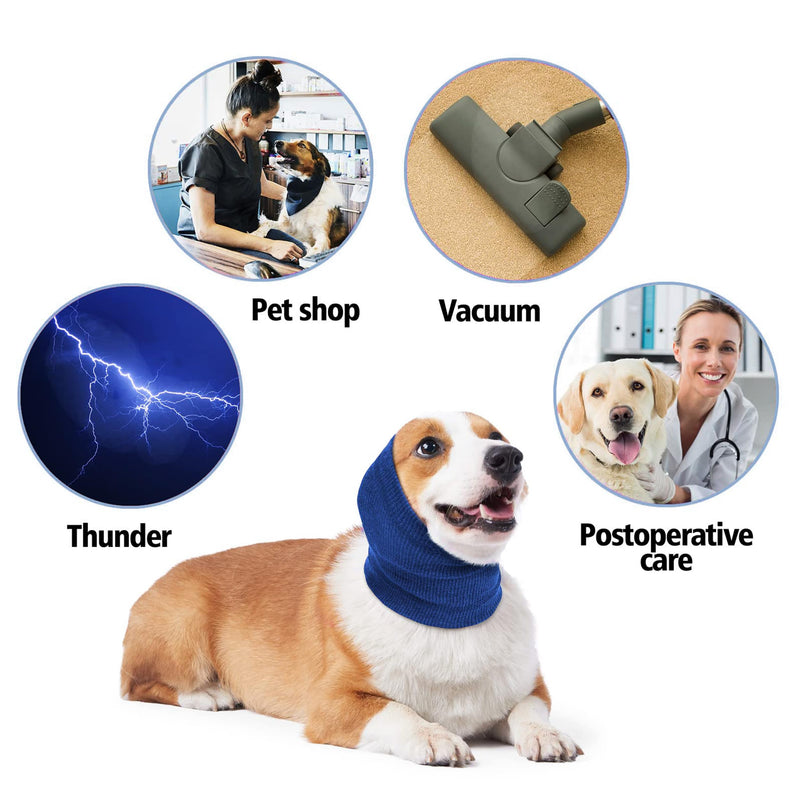 PUMYPOREITY Calming Dog Ears Cover, Dog Ear Muffs Noise Protection, Dog Ear Protection for Anxiety Relief, Dog Calming Hood, Quiet Ears for Dogs Anxiety, Ear Muffs for Dogs and Cats,Blue,S Small (Pack of 1) Blue