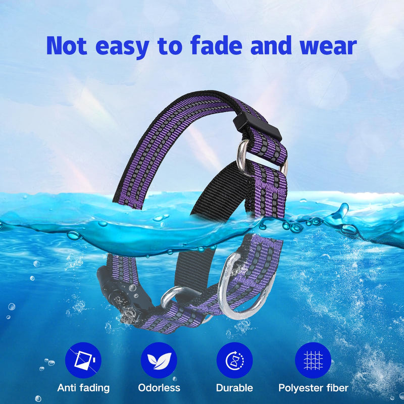 Martingale Dog Collar, Adjustable Nylon Reflective Collar with Buckle No Pull Dog Collar for Small Medium Large Dogs (Purple M) Purple - PawsPlanet Australia