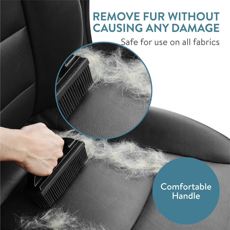 Navaris Pet Hair Remover Brush - for Multiple Surfaces Including Furniture, Carpets, Clothes - Dog and Cat Quick Easy Fur Remover with Handle - 15.5 x 8.5 x 5cm (6.1" x 3.3" x 2") - PawsPlanet Australia