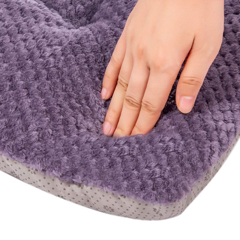 WONDER MIRACLE Fuzzy Deluxe Pet Beds, Super Plush Dog or Cat Beds Ideal for Dog Crates, Machine Wash & Dryer Friendly (23" x 35", L-Grape Purple) 23" x 35" - PawsPlanet Australia