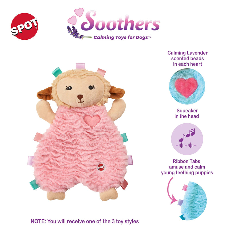 SPOT Soothers- Tabbie Lambie Dog Toy-Separation Anxiety Toys for Dogs, Stuffing Free, Scented with Calming Lavender Fragrance Beads to Safely Calm and Relax Dogs and Puppies, 8in - PawsPlanet Australia