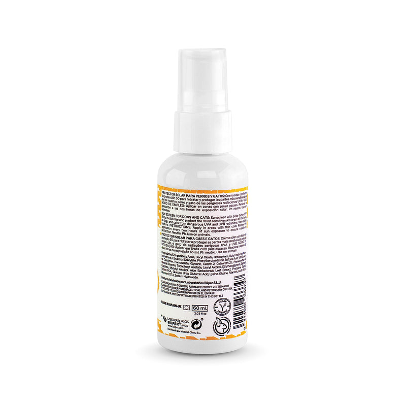 Sun Protection 50 for Dogs and Cats - 60ml - Maximum Sun Protection - Water Resistant - Moisturises and Protects - pH Neutral