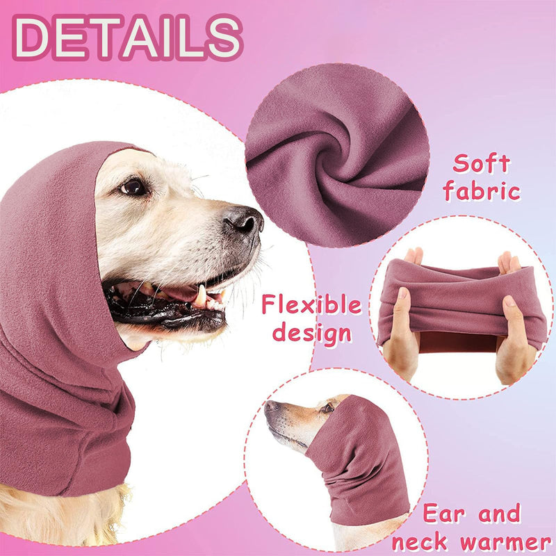 2 Pcs Dog Snood, Dog Ear Defenders, Dogs Ear for Anxiety Relief, Ears Protectors for Bath Drying, Pet Ears Protector (Pink, Black)