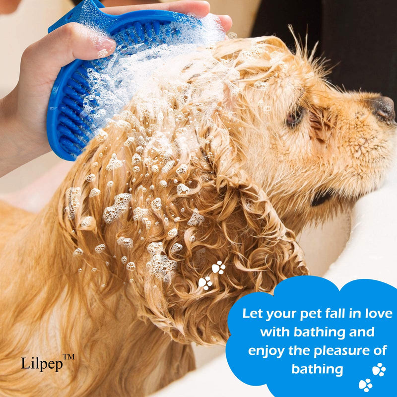 2pcs Dog Bath Brush+ Lilpep 2pcs Dog Comb - PawsPlanet Australia