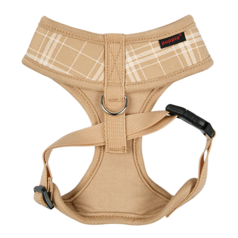 Puppia Corwin Dog Harness A (Over-The-Head) Fashionable Checkered Pattern Spring Summer Harness for Small and Medium Dogs, Beige, X-Large Beige_Cowin - PawsPlanet Australia