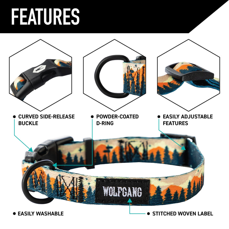 Wolfgang Heavy Duty Martingale Dog Collar with Quick Release Nylon Buckle for Walking & Training, Overland Print, Large Large (1 Inch x 18-22 Inch) - PawsPlanet Australia