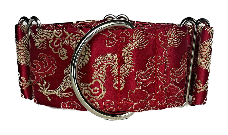 Extra Soft Martingale Dog Collar for Greyhound Saluki Whippet and Other Breeds with Similar Neck 2" Wide (L 14"-18") Burgundi Red L 14"-18" - PawsPlanet Australia