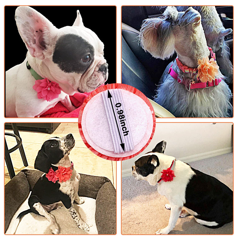 PET SHOW 4pcs Dog Flowers Collar Charms Slides Attachment Accessories For Small Medium Large Dogs Cat Puppy Bows Grooming Supplies… A 3" - PawsPlanet Australia