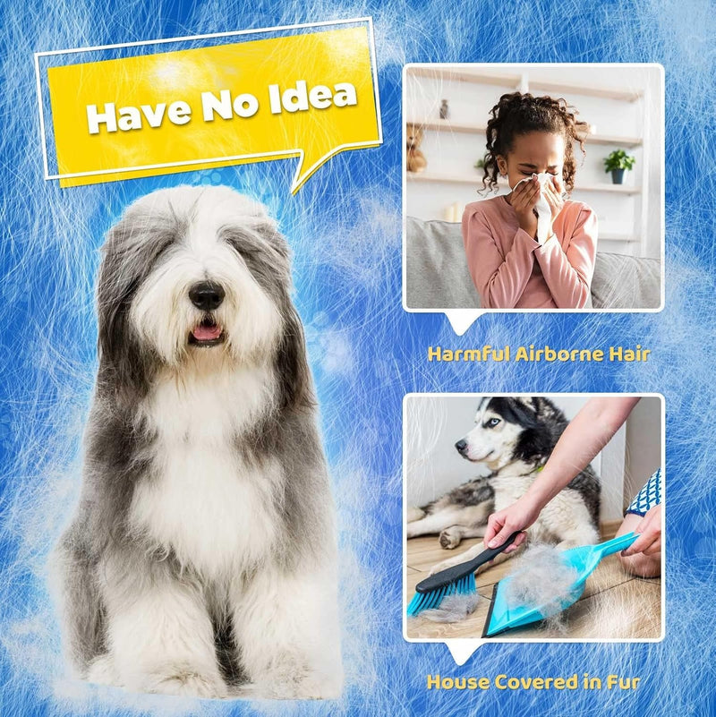 Enhanced Pet Grooming Gloves – Gentle Deshedding Brush for Dogs, Cats & Horses with Long or Short Hair – 1 Pair (Blue) for Efficient Hair Removal & Massage - PawsPlanet Australia