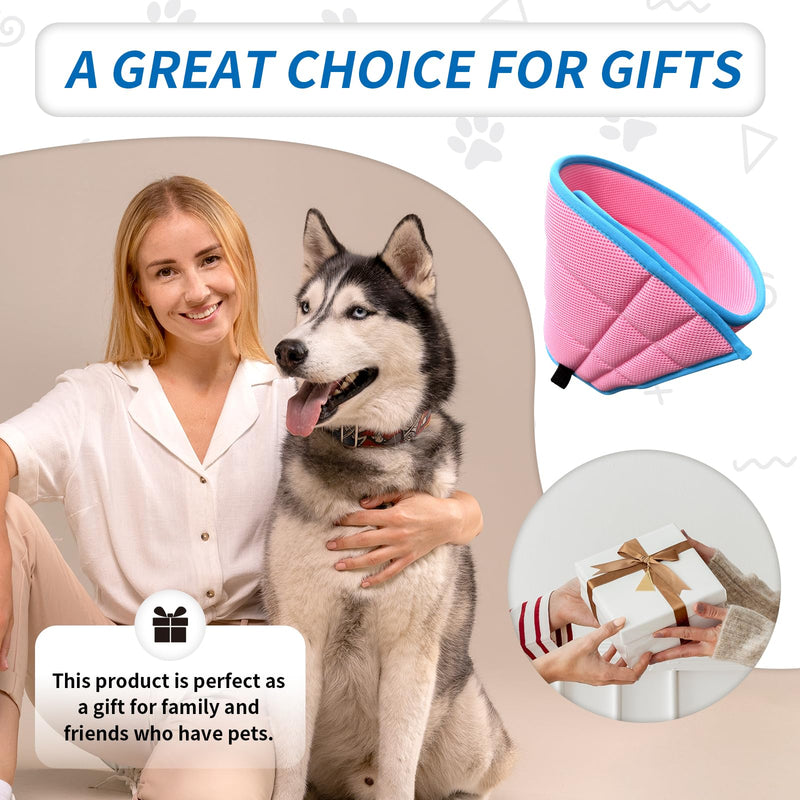 Dog Collar Anti-Licking Protection Against Licking Bites Dogs After an Operation, Lightweight, Breathable for Dogs and Cats (Medium, Pink)