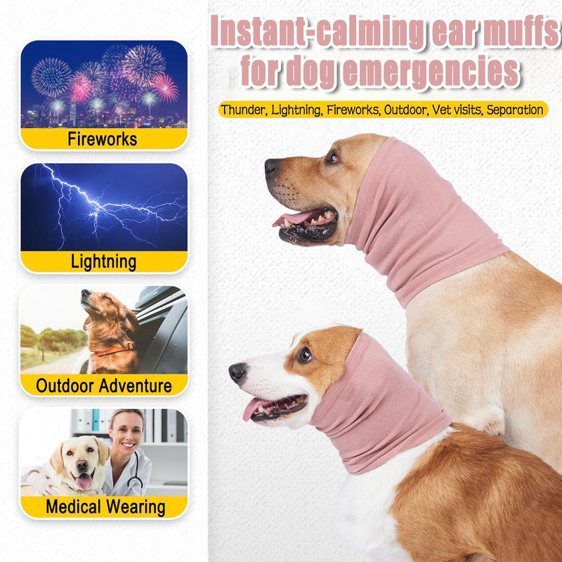 Meifsou Calming Hoodie for Dogs - Stretchy Dog Ear Cover, No Shake Anxiety Head Wrap Quiet Ears, Pet Snoods for Thunder, Lightning, Fireworks, Vet Visits, Grooming, Rabbit Plush Fabric, Light Blue M M-Head Circle(12"~20")