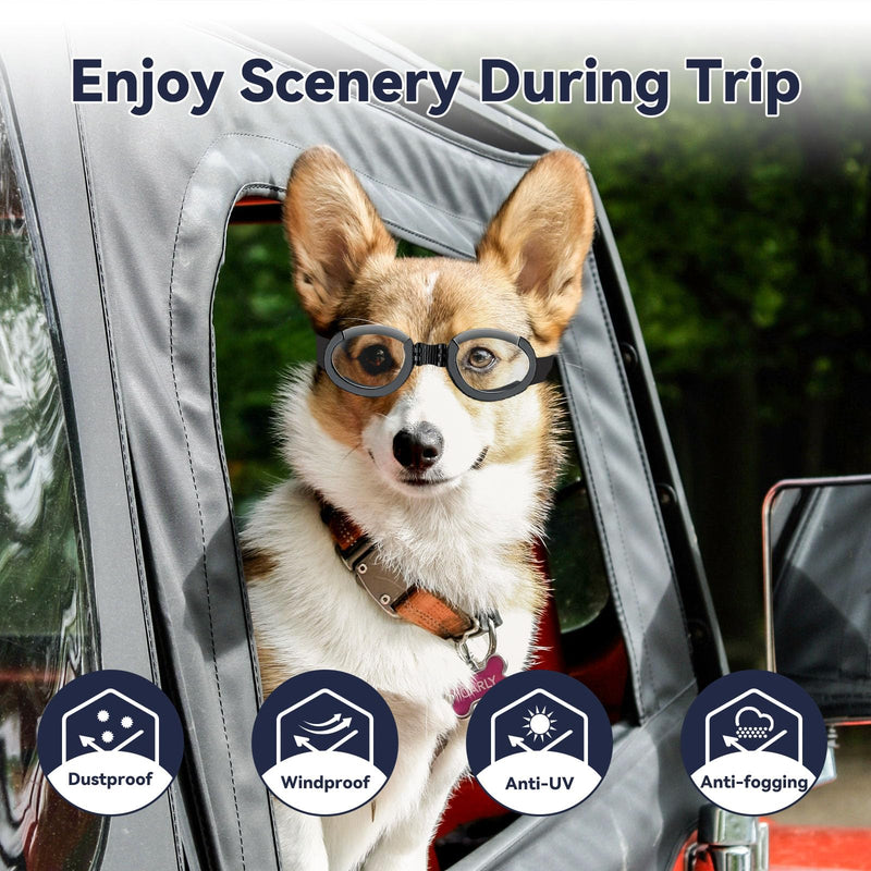 Dog Goggles with Replaceable Lens Eye Protection Dog Sunglasses for Medium to Large Breed for Outdoor Riding/Driving/Walking/Surgery Recovery - PawsPlanet Australia
