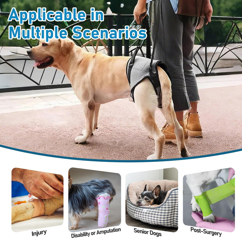 Dog Lifting Harness, Adjustable Emotional Support Dog Harness, Soft Dog Support Harness for Back Legs, Portable Dog Harness with Lift Sponge Handle for Elderly Disabled Joint Dogs L
