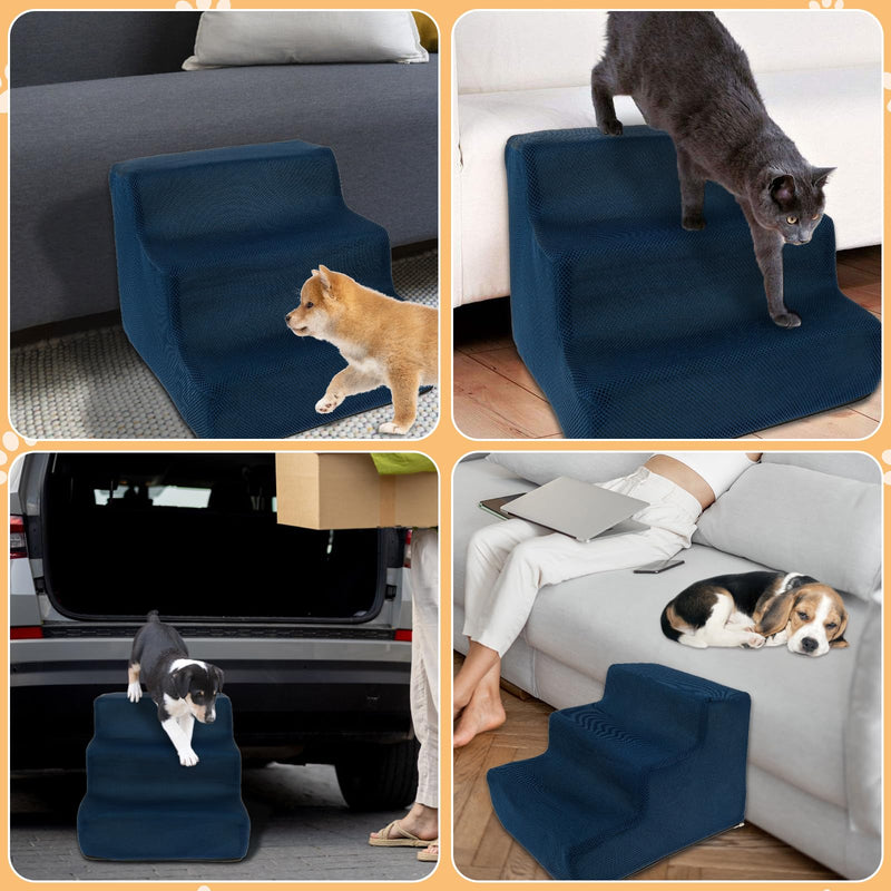 Dog Steps for Sofa Low Bed Couch, Washable Dog Stairs Step, Portable Pet Step Stairs Puppy Ramp Cat Scratching, Practical Puppy Stairs, High Density Foam Portable Pet Bed Couch - PawsPlanet Australia