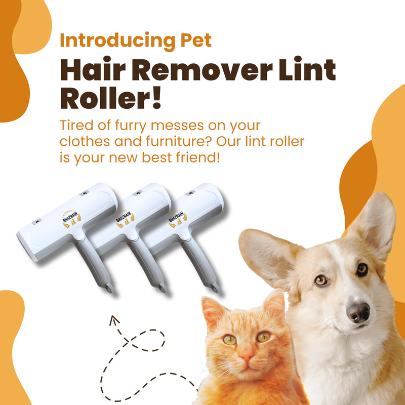 Pet Hair Remover and Lint Roller - Cat and Dog Hair Remover Roller, Reusable, Eco-Friendly, Multi-Purpose Cleaning Tool for Clothing, Furniture, Car Interiors, and Carpets - PawsPlanet Australia