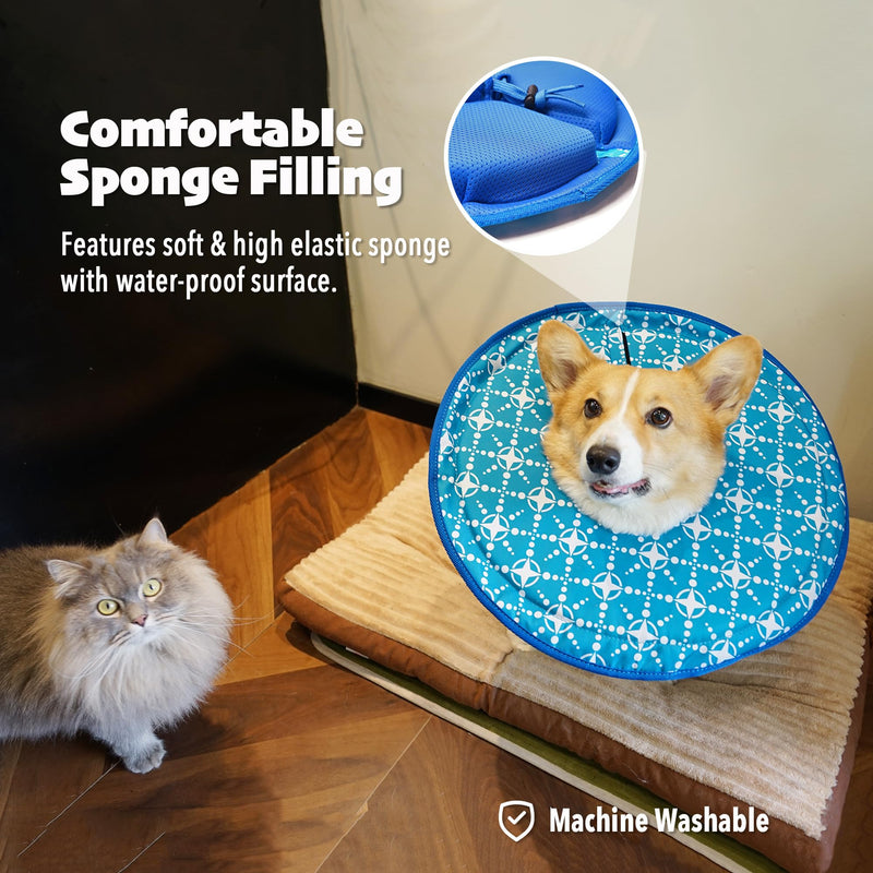 PETKARAY Soft Dog Cone Collar, Comfy Dog Donut Collar After Surgery, Recovery Dog Cone Alternative for Small Medium Large Dogs, Size L+ L+ (Neck: 15.5”-18”） - PawsPlanet Australia