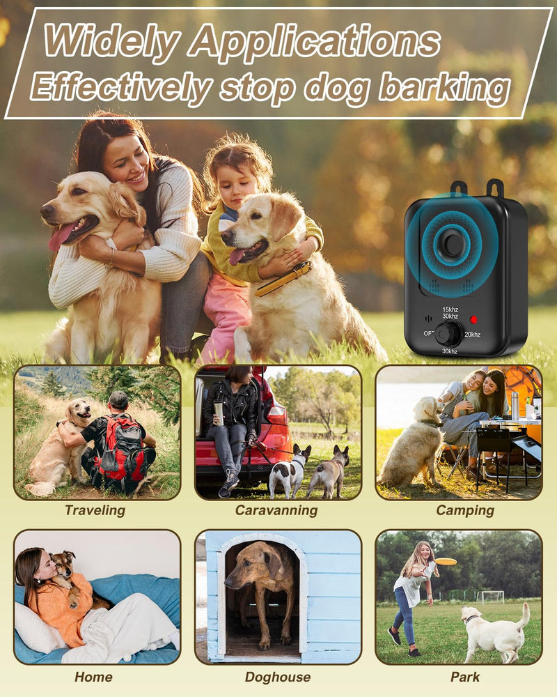 Anti Barking Devices, Auto Dog Barking Control Devices with 3 Modes, Rechargeable Ultrasonic Dog Bark Box Dog Barking Deterrent Devices, Effective Stop Barking Dog Devices for Indoor & Outdoor Dogs 9 PU86-1pcs Black - PawsPlanet Australia