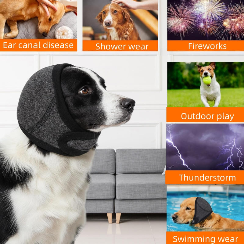 Dog Snood Ear Protectors, Comfort Dog Ear Muffs Noise Protection Calming Hood Cat Neck and Ears Warmer Ear Covers for Pet Anxiety Relief Calming Outdoor Indoor (M) M