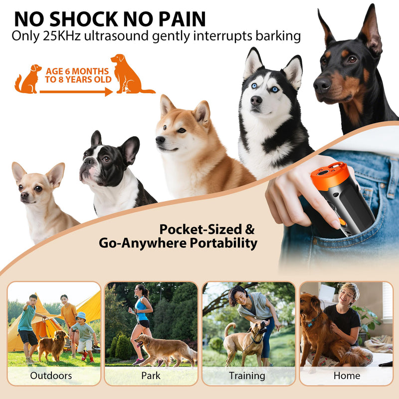 Ultrasonic Dog Bark Deterrent Devices - Rechargeable Anti-Barking Devices, 33-40FT Range Bark Control,Human Portable Dog Training & Behavior Aids Black - PawsPlanet Australia