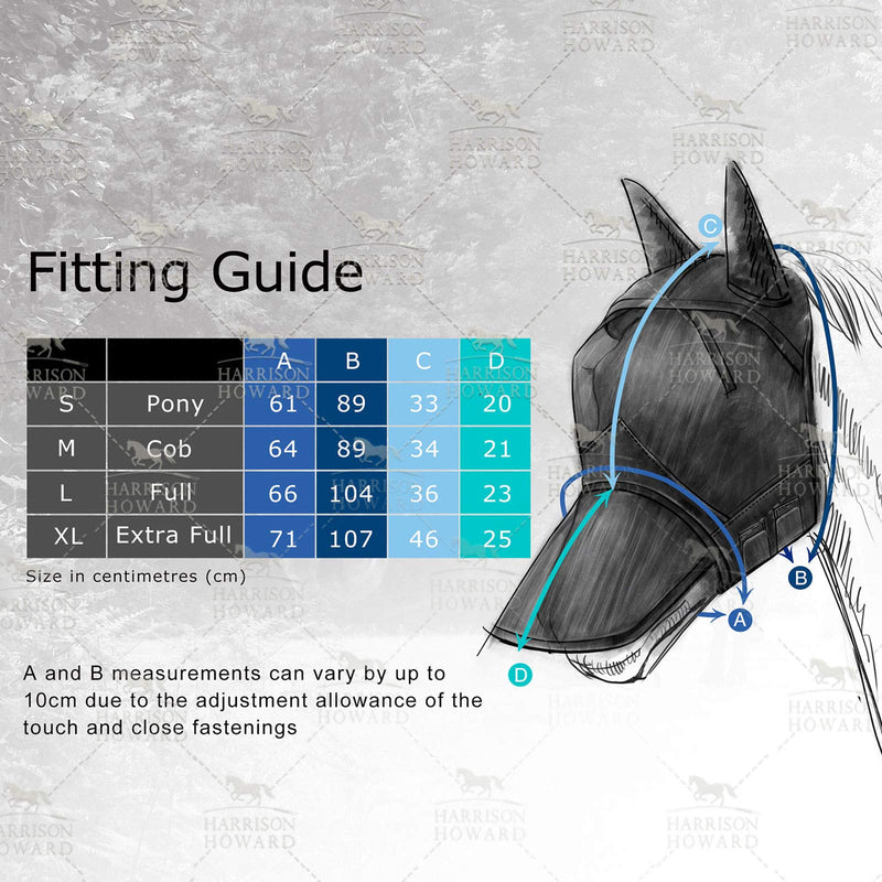 Harrison Howard LumiVista Horse Fly Mask Long Nose with Ears UV Protection for Horse Pine Cones L Full Size - PawsPlanet Australia