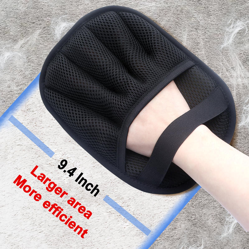 2Pcs Pet Hair Removal Glove for Cats & Dogs, with 2Pcs Toothbrush, Upgraded Five-Finger Electrostatic Pet Hair Gloves, Washable Reusable Pet Hair Remover Tool for Clothing, Couch, Carpet, Car Seat Black - PawsPlanet Australia