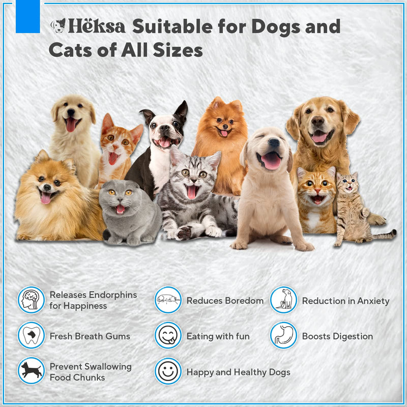 Heksa Lick Mat for Dogs & Cats 2-Pack Slow Feeder & Non-Slip Lick Mats with Spatula for Anxiety Relief. Food-Grade, Dishwasher, Freezer & Oven Safe Dog Lick Mat - PawsPlanet Australia